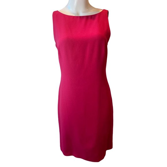 CDC Womens Sheath Mini Dress Strappy Back Boat Neck Sleeveless Pink Size 8 - Picture 2 of 7